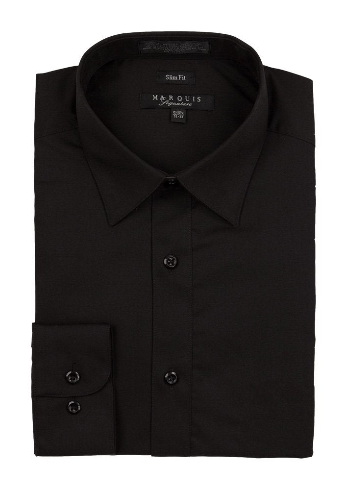 Black Slim Fit Dress Shirt