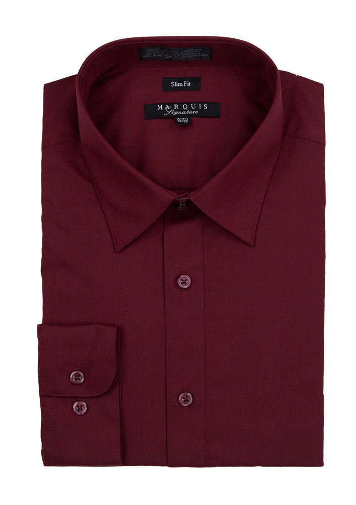 Burgundy Slim Fit Dress Shirt