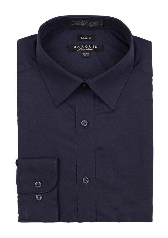 Navy Slim Fit Dress Shirt