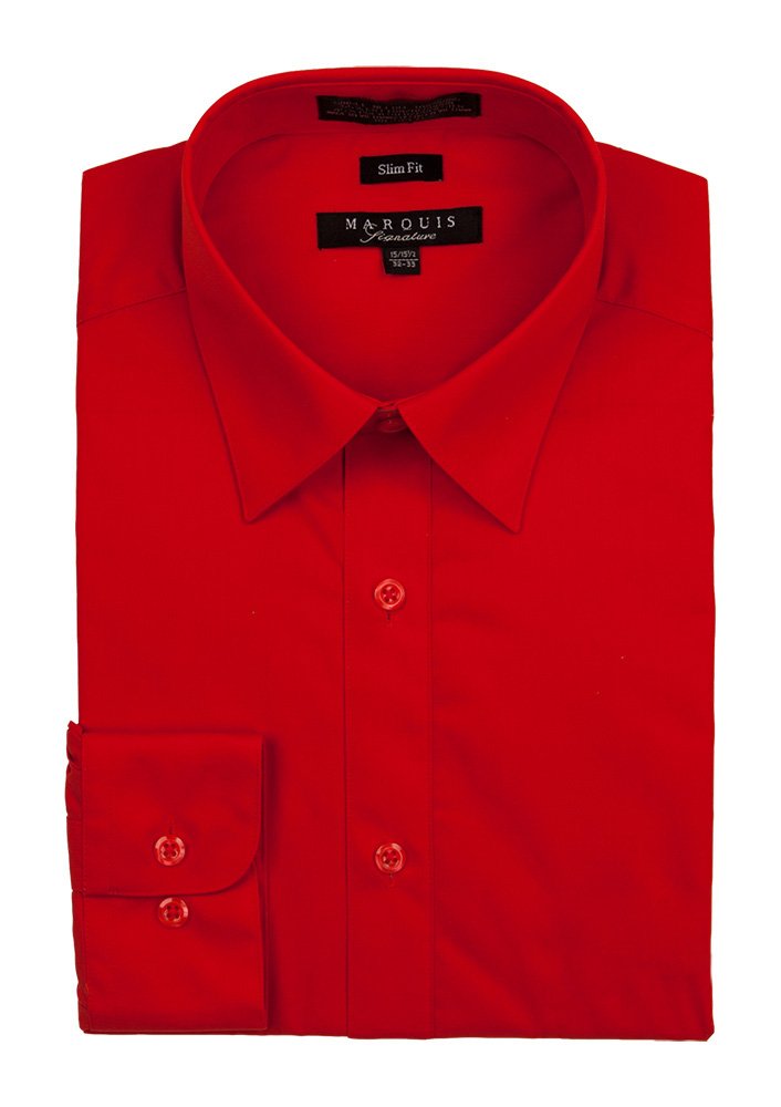 Red Slim Fit Dress Shirt