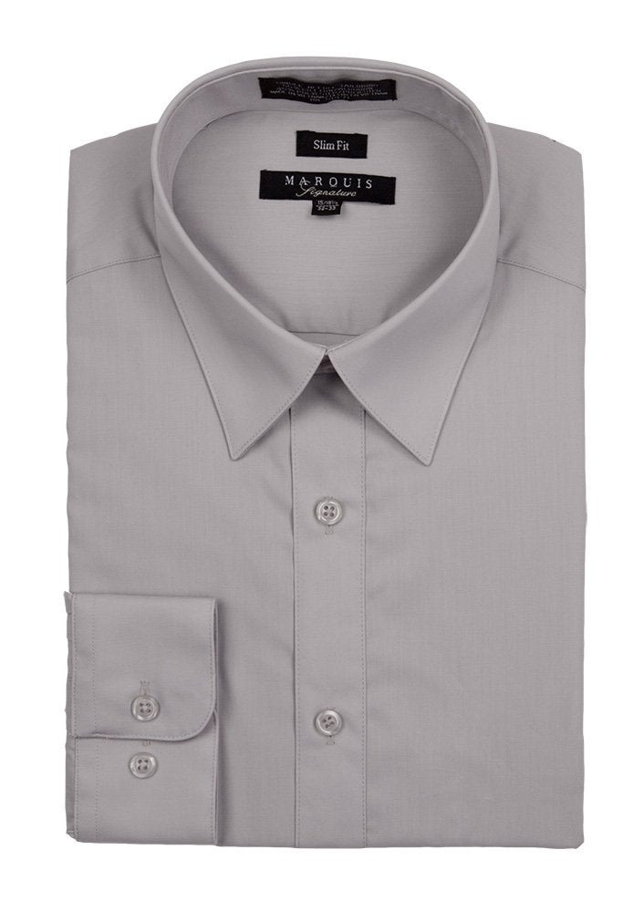 Silver Slim Fit Dress Shirt