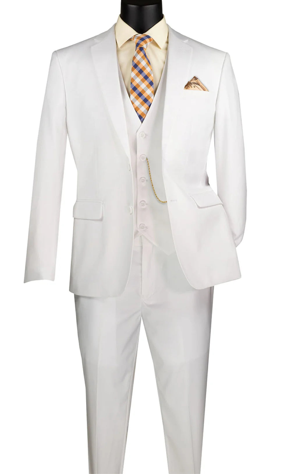 White 3 Piece Slim Fit Suit