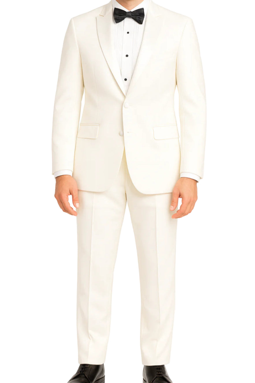 White Slim Fit Notch Tuxedo