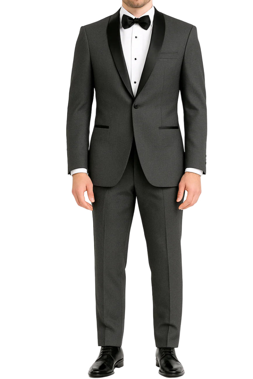 Charcoal Grey Slim Fit Shawl Tuxedo