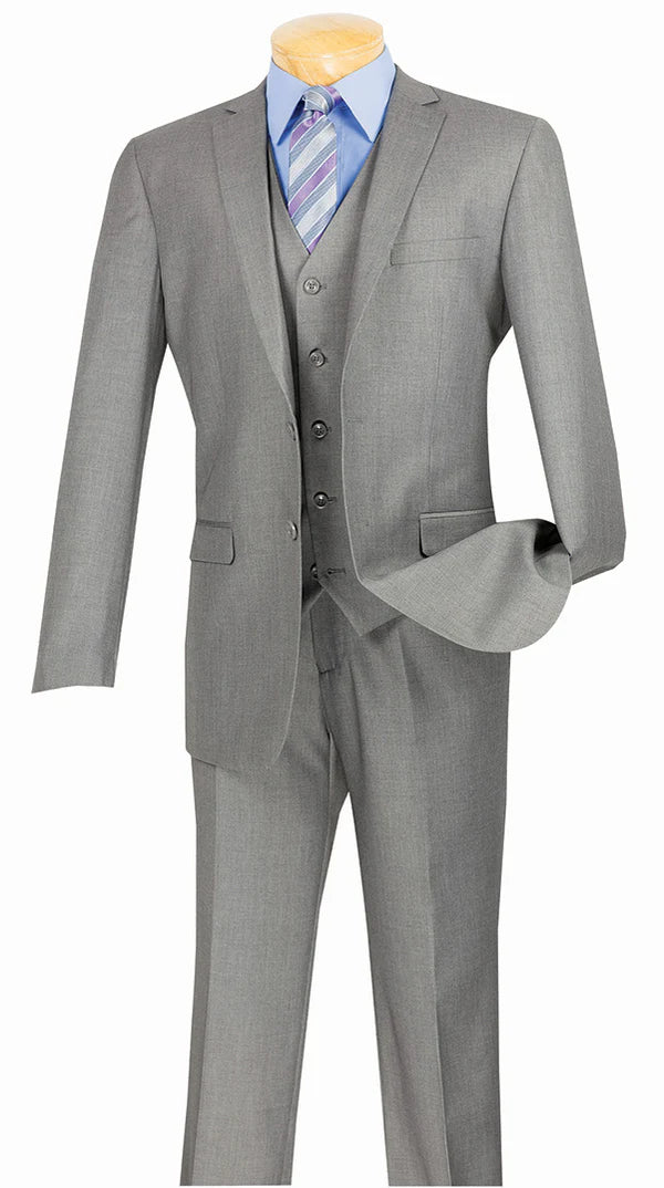 Grey 3 Piece Slim Fit Suit