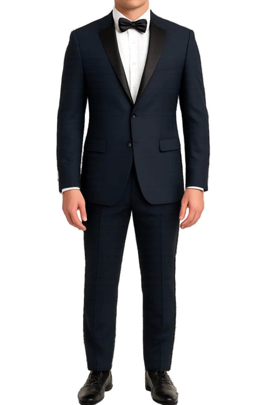 Blue Slim Fit Notch Tuxedo
