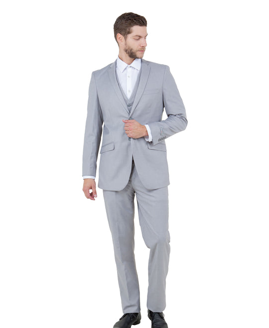 Light Grey 3 Piece Slim Fit Suit