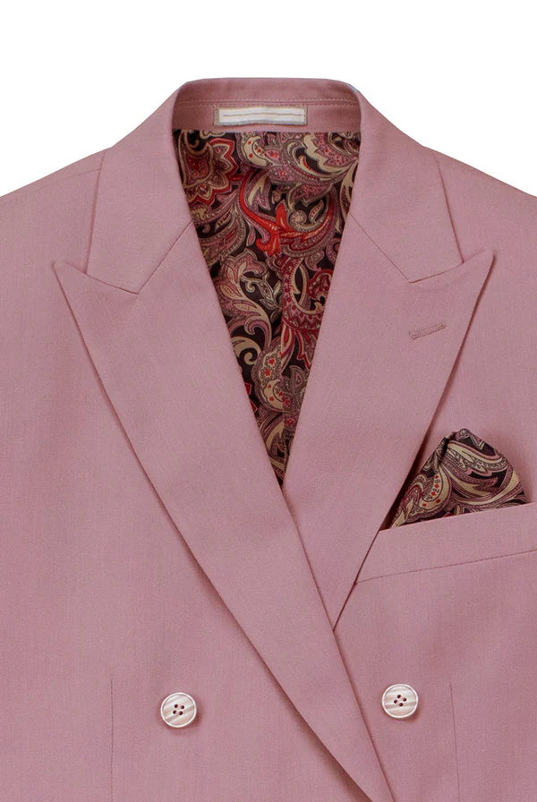 Dusty Rose Double Breasted Slim Fit Suit