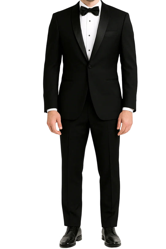 Black Slim Fit Shawl Tuxedo