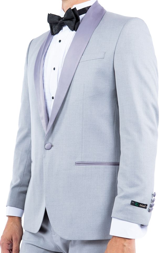 Light Grey Slim Fit Tuxedo