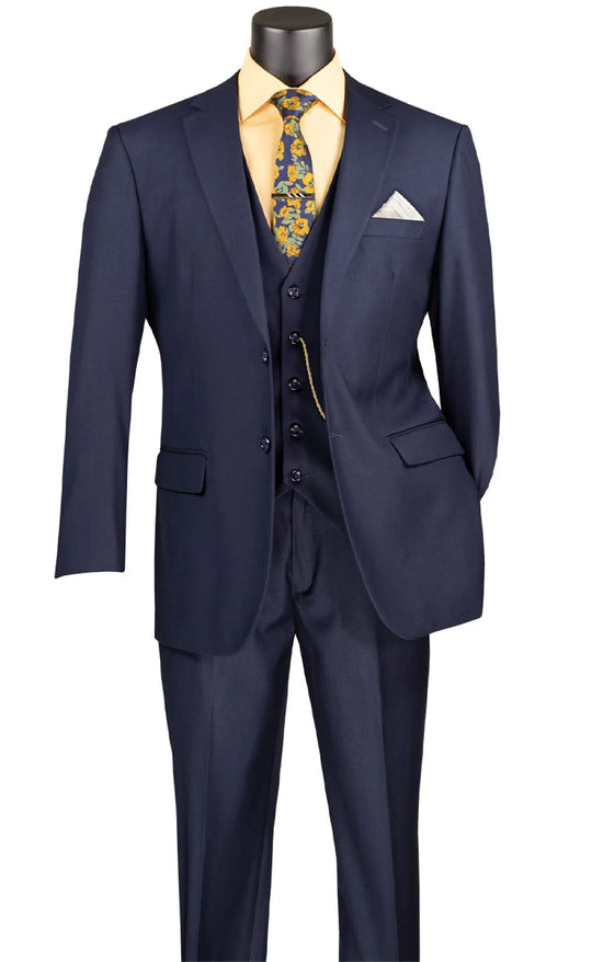 Navy Blue 3 Piece Slim Fit Suit