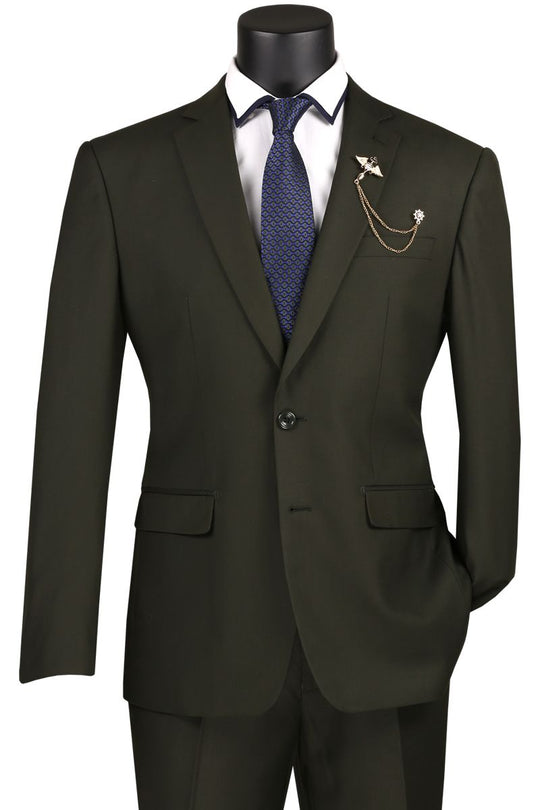 Olive Green 2 Piece Slim Fit Suit